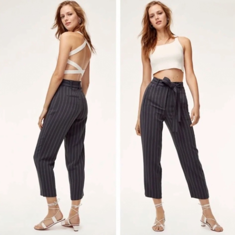 Wilfred Aritzia Tie-Front Pant Size 2 gray stripes